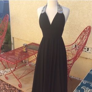 Black tie evening gown sexy sparkly prom reception